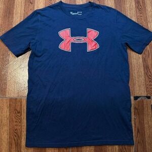 Under Armour Blue Heat Tech Retro Sportswear Running Train Shirt Small